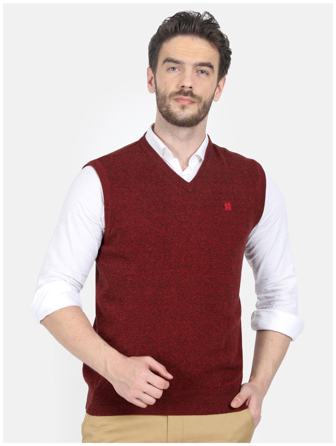 

Monte Carlo Men Maroon V neck Longline sweater
