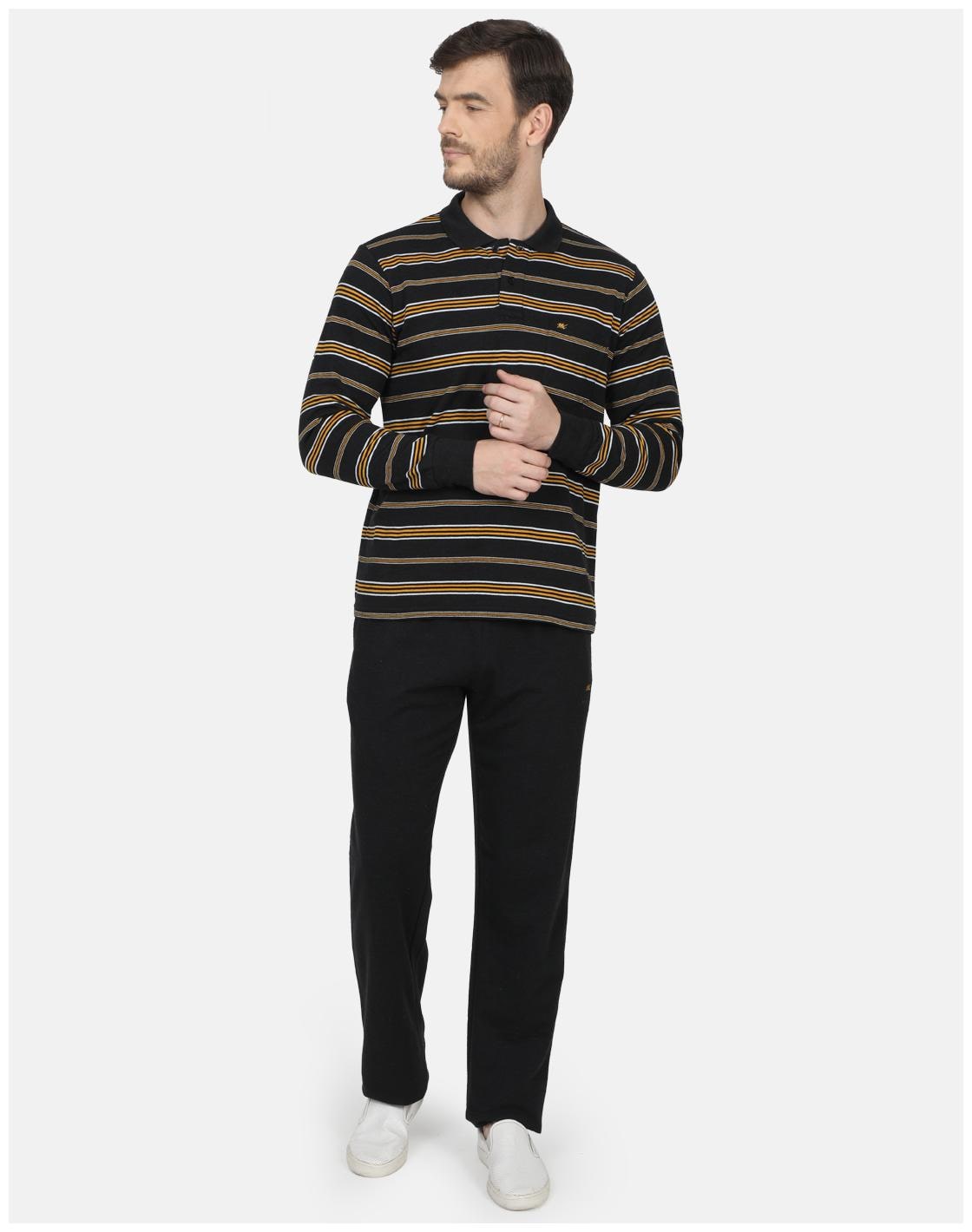 

Monte Carlo Men Black Striped Regular Fit Track Suit