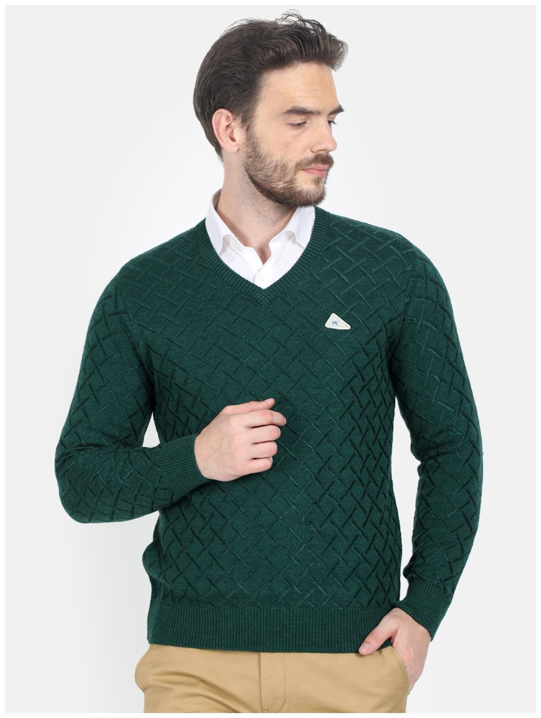 

Monte Carlo Men Green V neck Pullover
