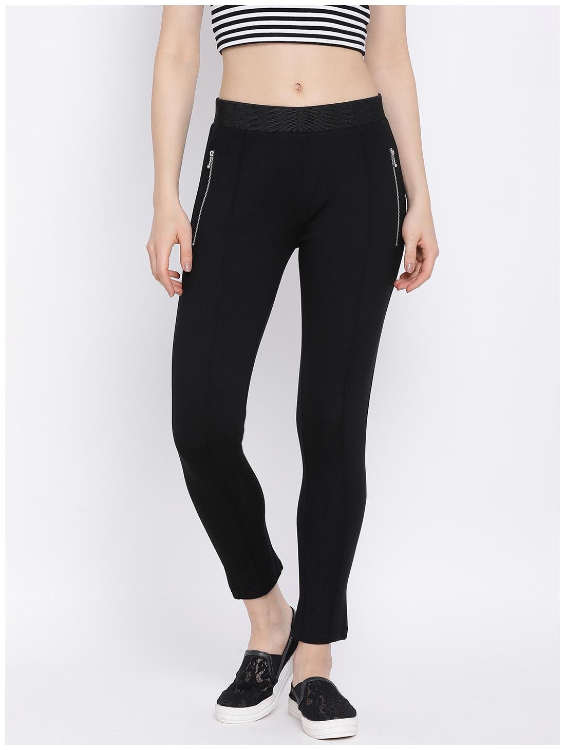 

Monte Carlo Women Cotton Solid Jegging Black