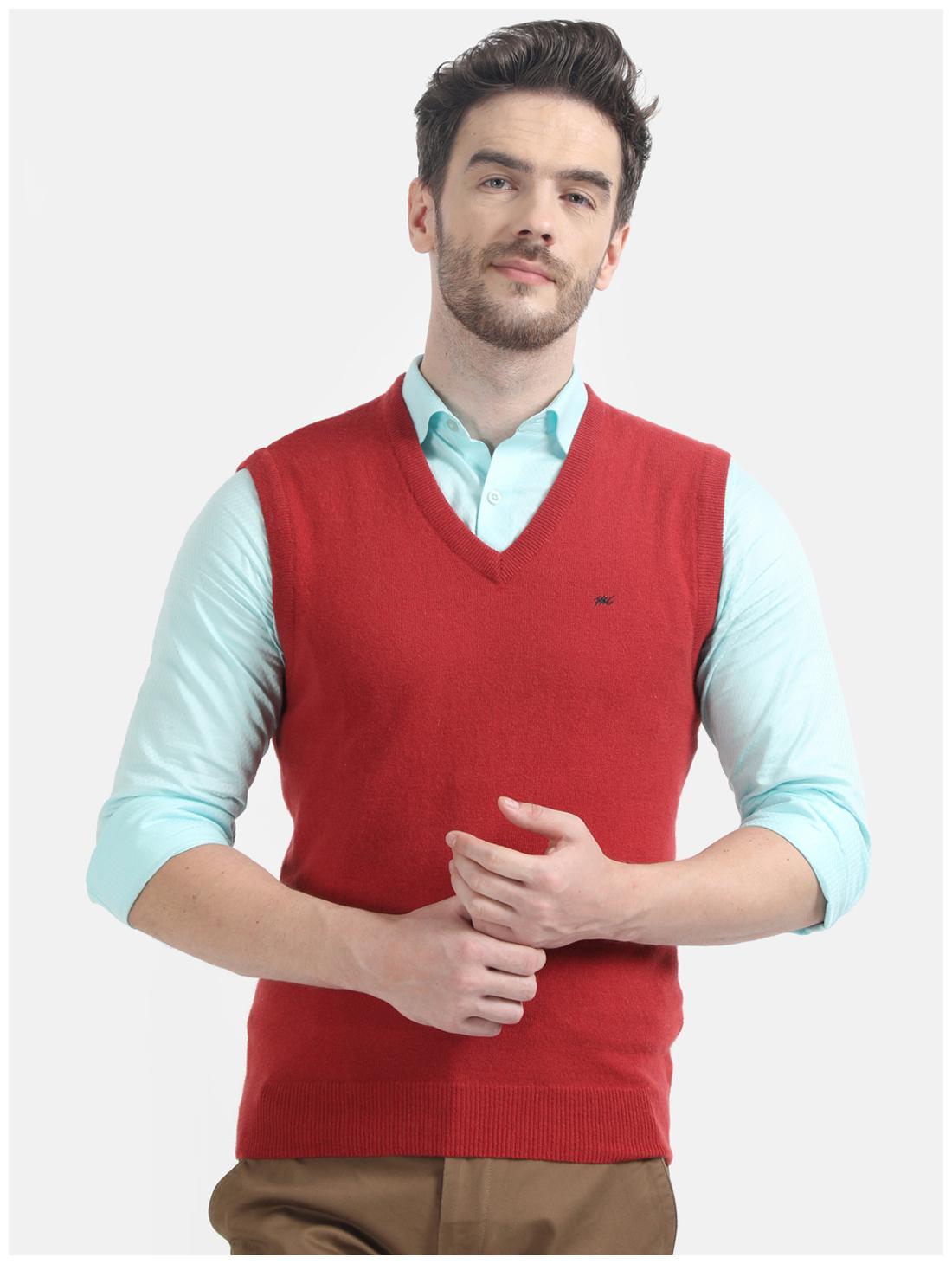 

Monte Carlo Men Orange V neck Longline sweater