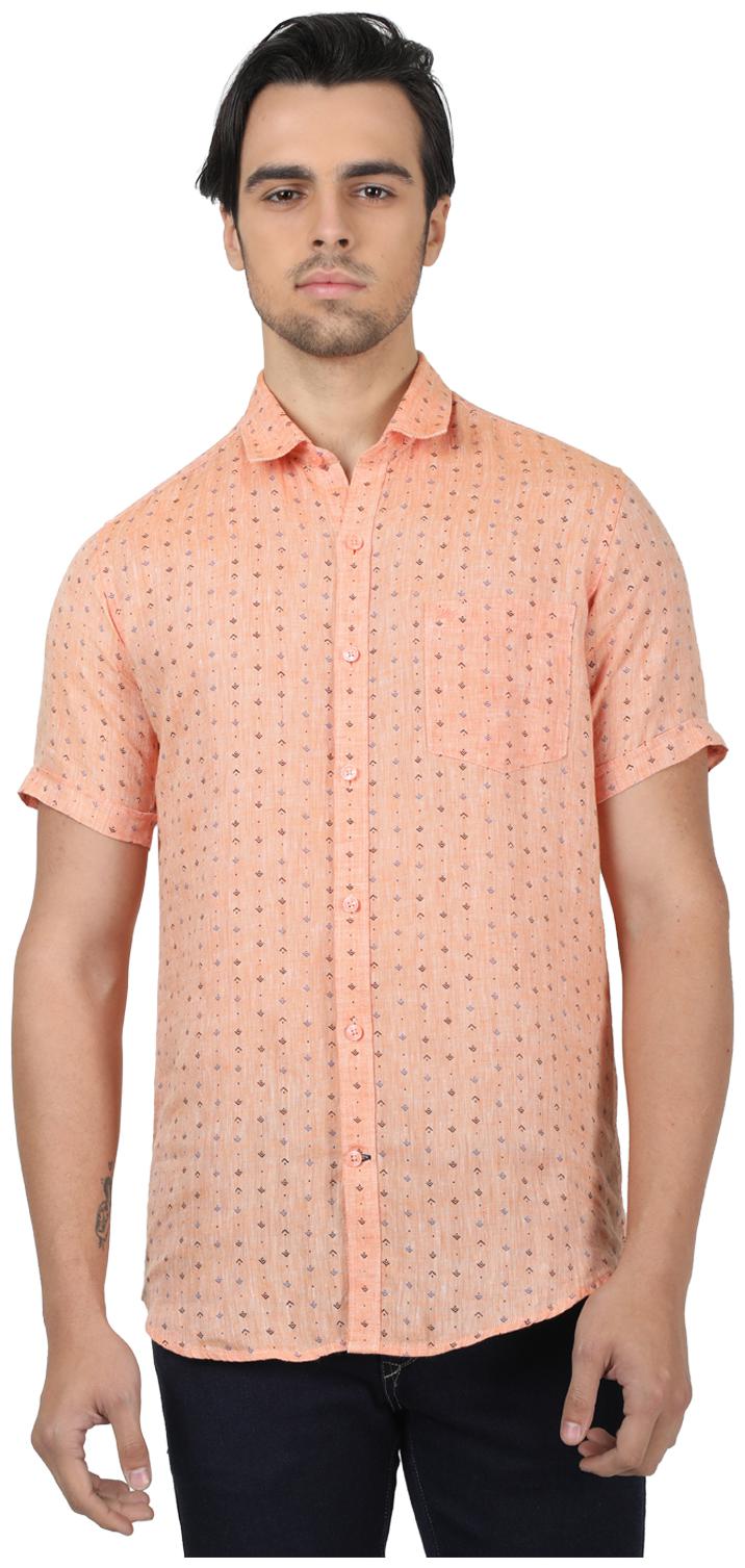 

Monte Carlo Men Orange Printed Regular Fit Casual Shirt