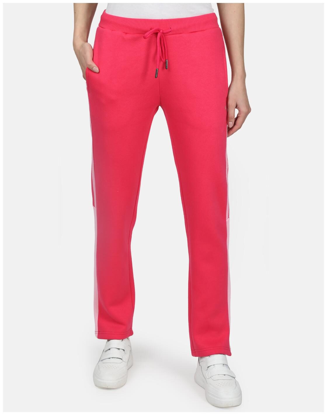 

Monte Carlo Cotton Blend Solid Pink Track Pants For Women