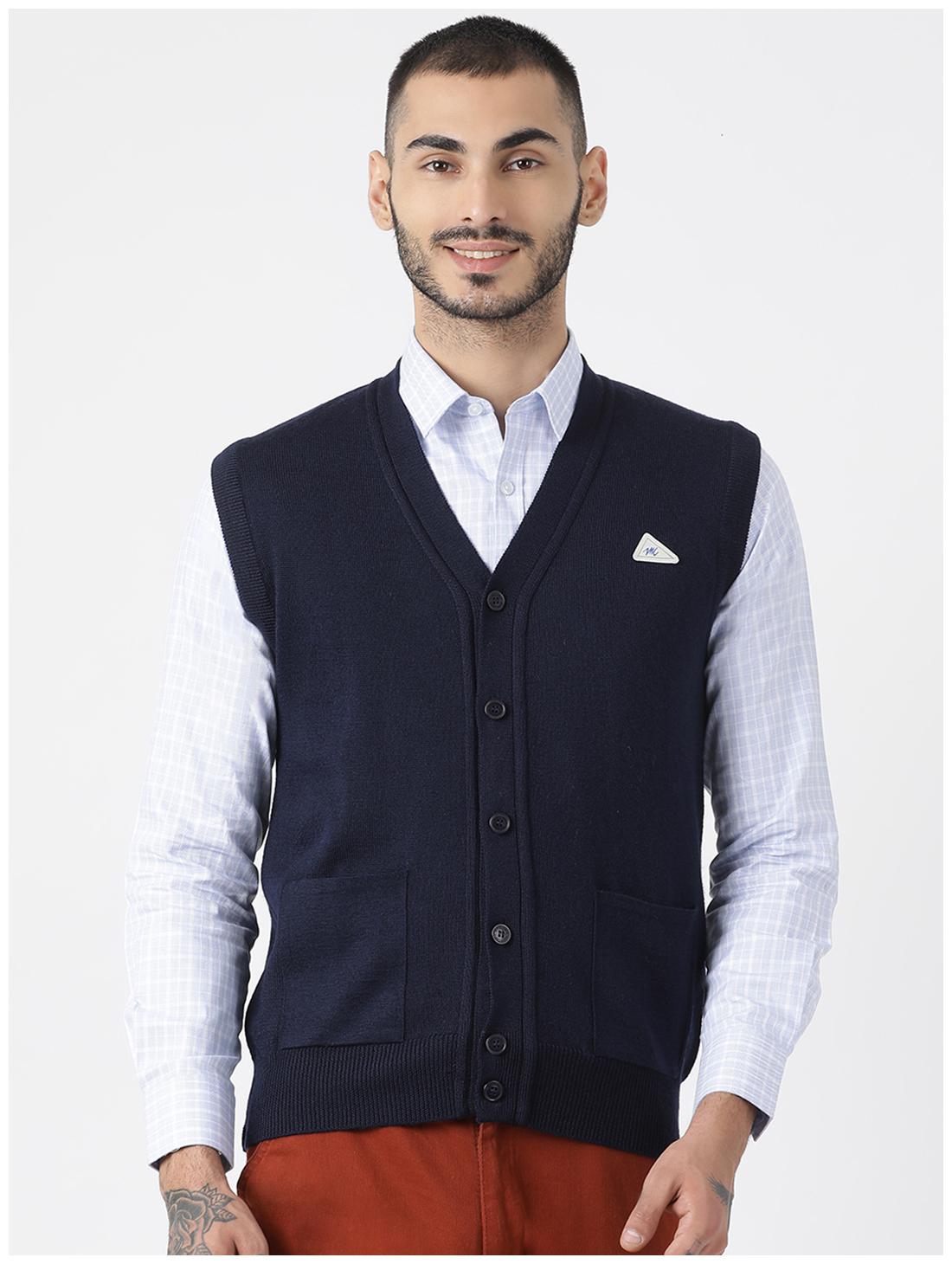 

Monte Carlo Men Navy blue V neck Cardigan