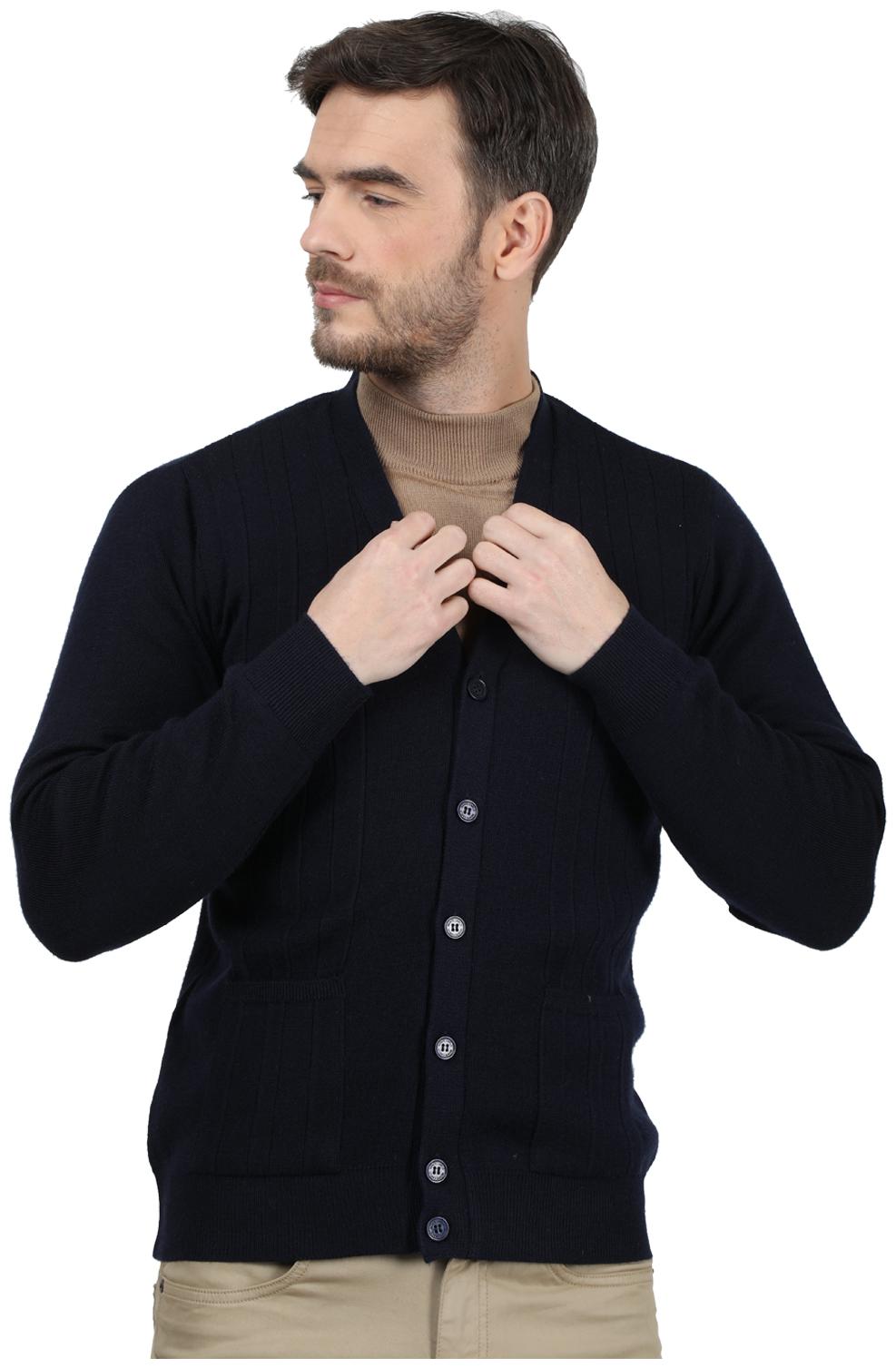 

Monte Carlo Men Navy blue V neck Cardigan