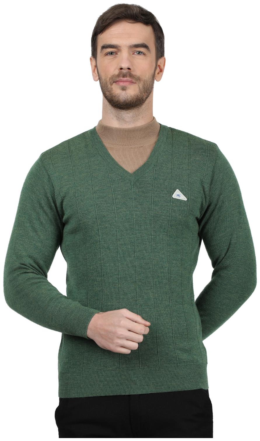 

Monte Carlo Men Green V neck Pullover