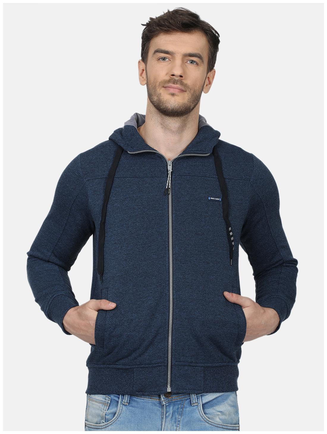 

Monte Carlo Men Navy Blue Cotton Blend Solid Sweatshirt
