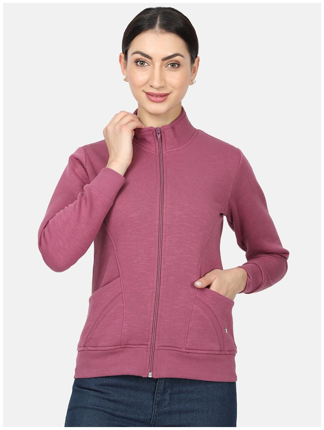 

Monte Carlo Women Solid Sweatshirt - Purple