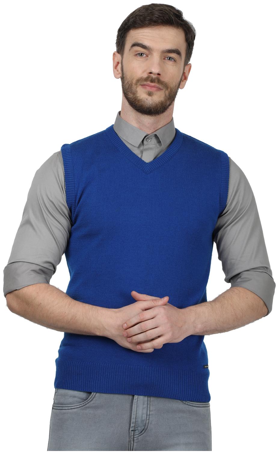 

Monte Carlo Men Blue V neck Pullover