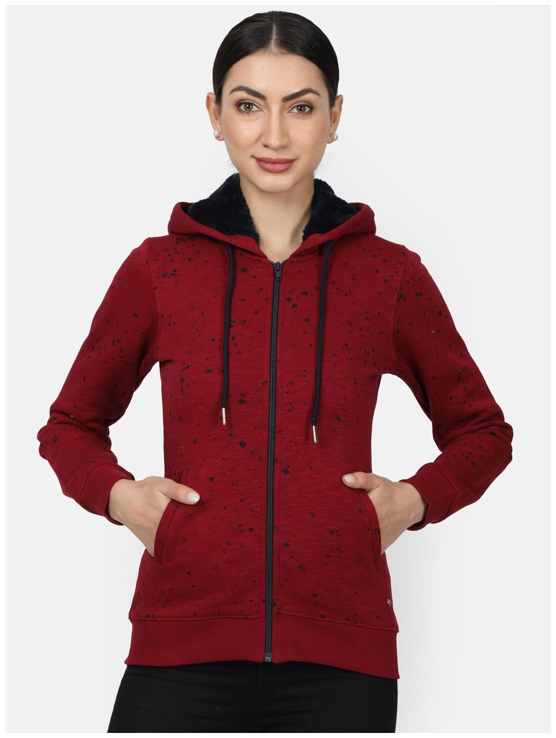 

Monte Carlo Women Printed Sweatshirt - Maroon