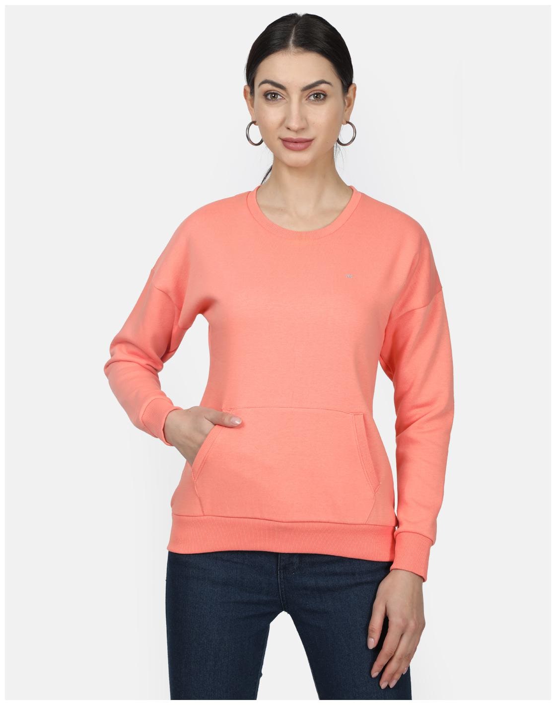 

Monte Carlo Women Solid Sweatshirt - Peach