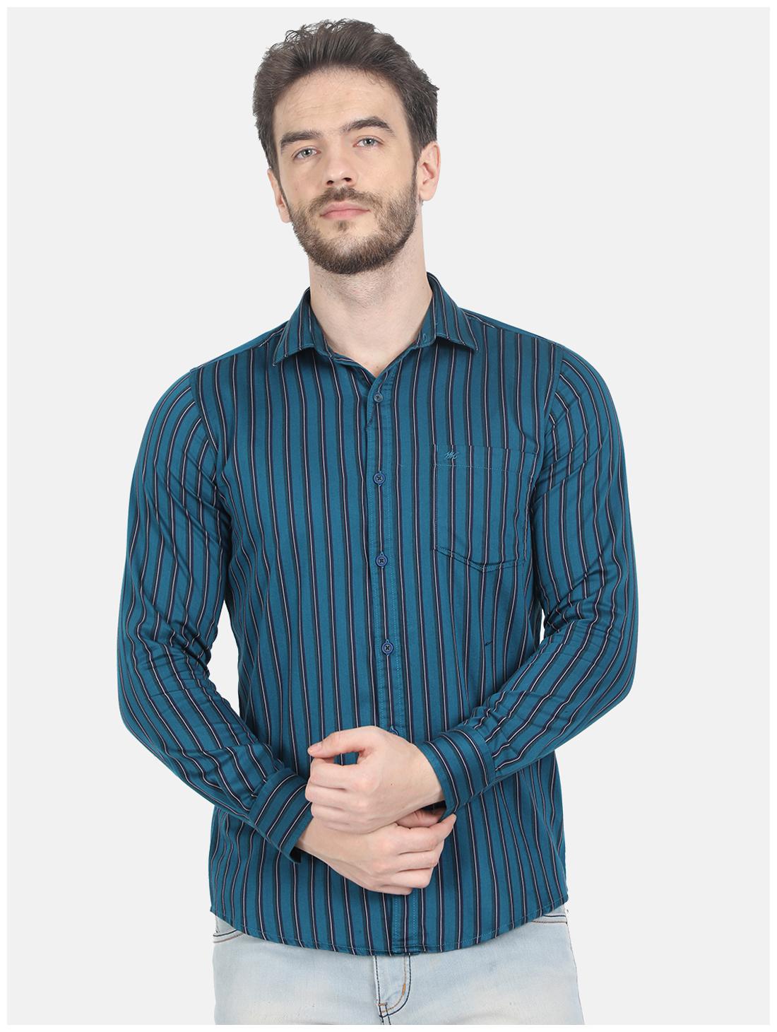 

Monte Carlo Cotton Striped Blue Color Casual Shirt For Men