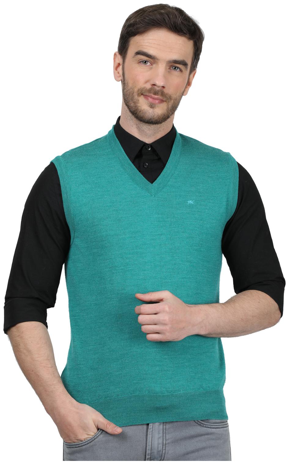

Monte Carlo Men Blue V neck Front-open sweater