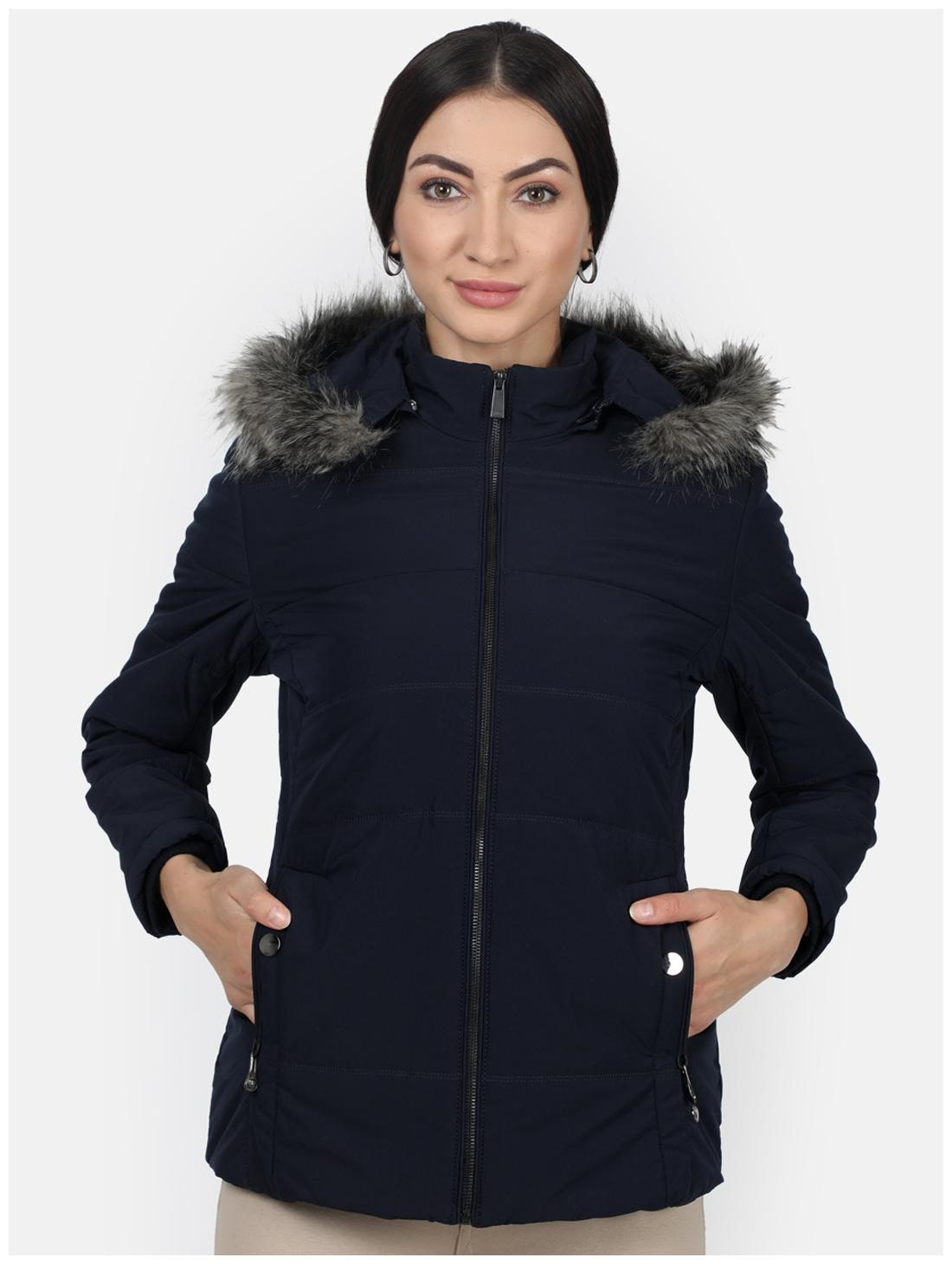 

Monte Carlo Cotton Solid Navy Blue Color Regular Jacket For Women