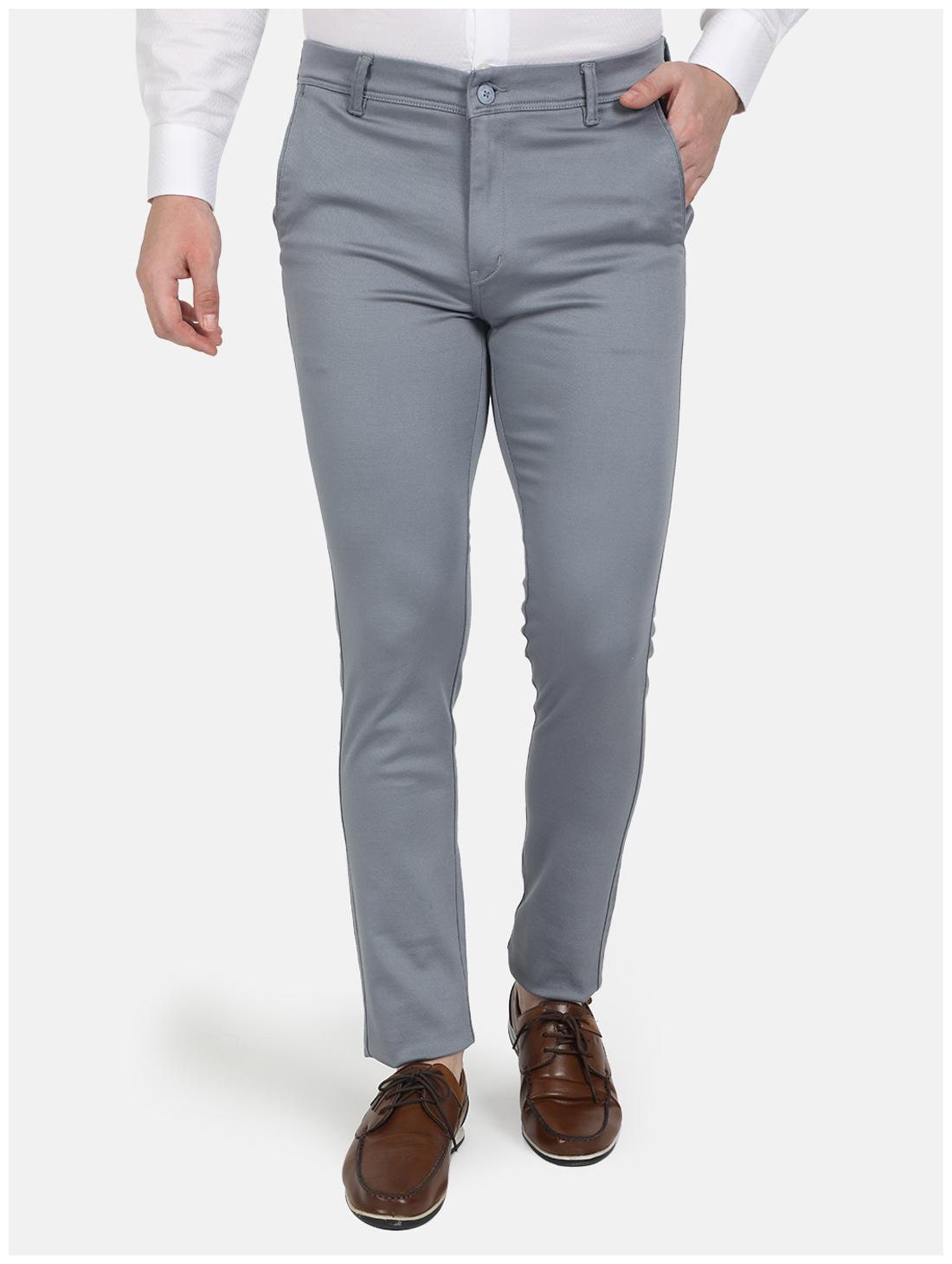 

Monte Carlo Men Grey Solid Slim fit Regular trousers