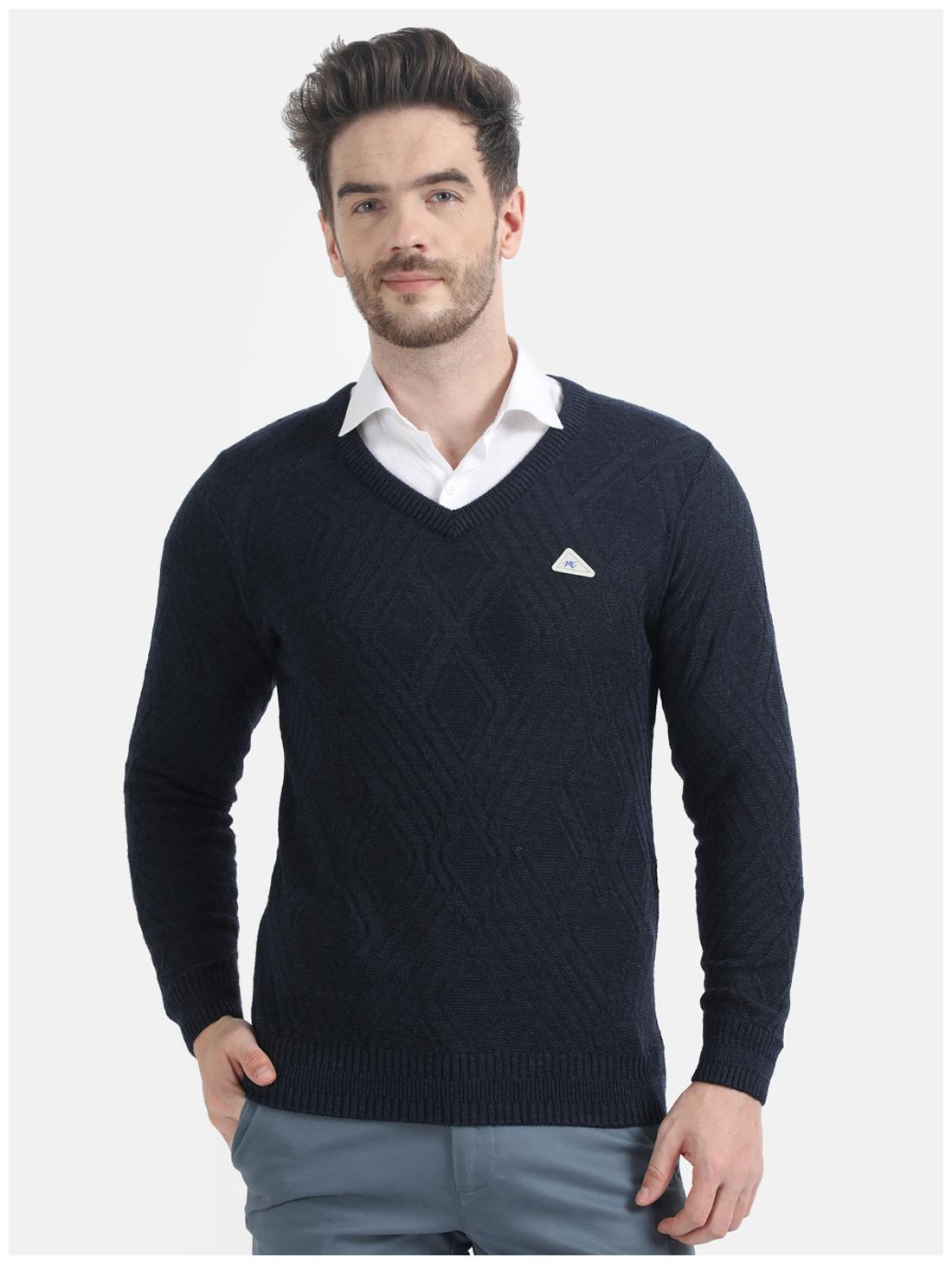 

Monte Carlo Men Blue V neck Pullover