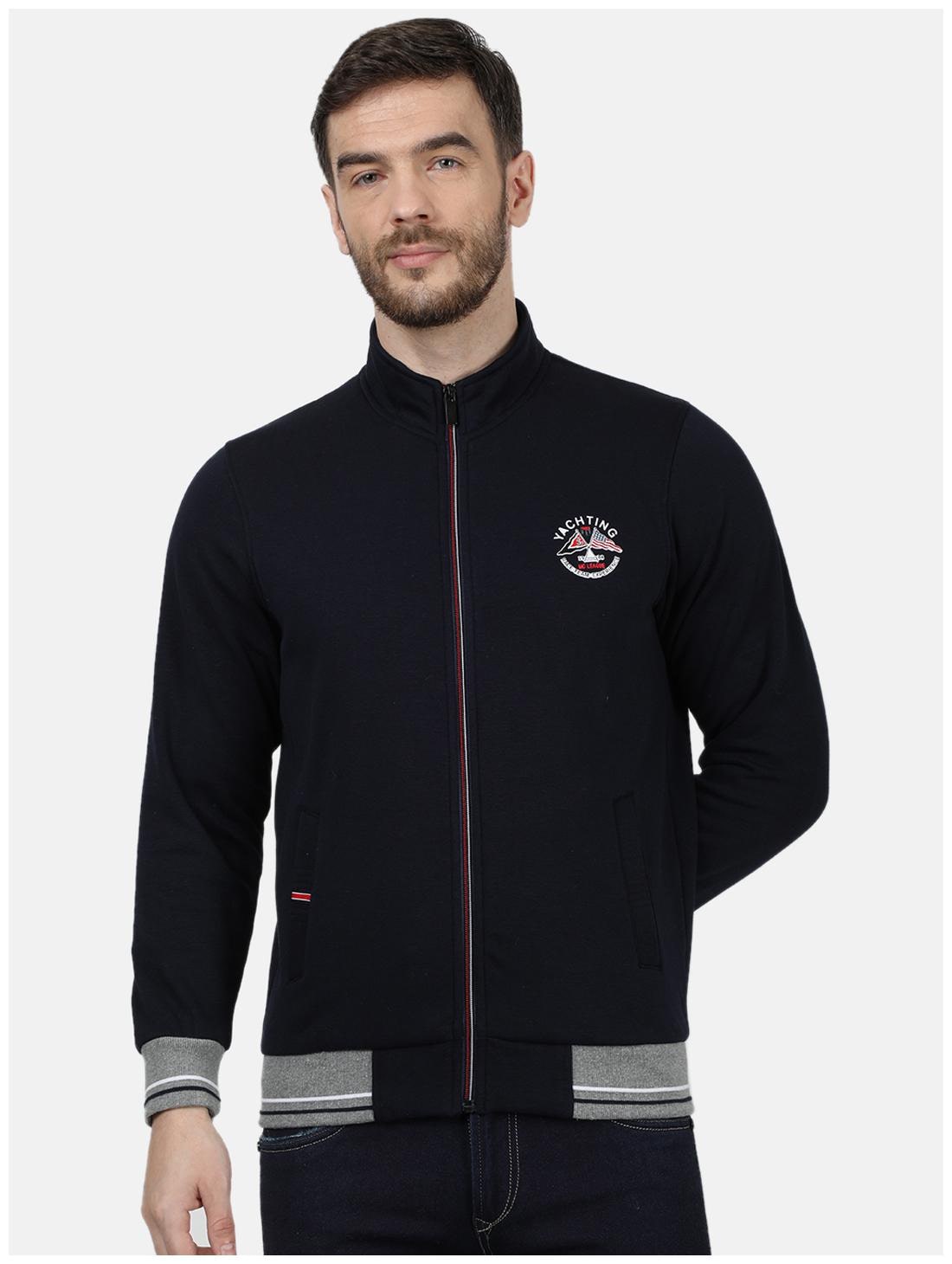 

Monte Carlo Cotton Blend Navy Blue Solid Sweatshirt For Men