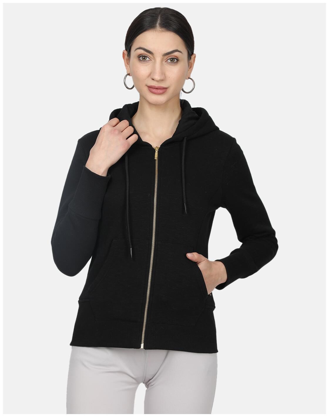 

Monte Carlo Women Solid Sweatshirt - Black