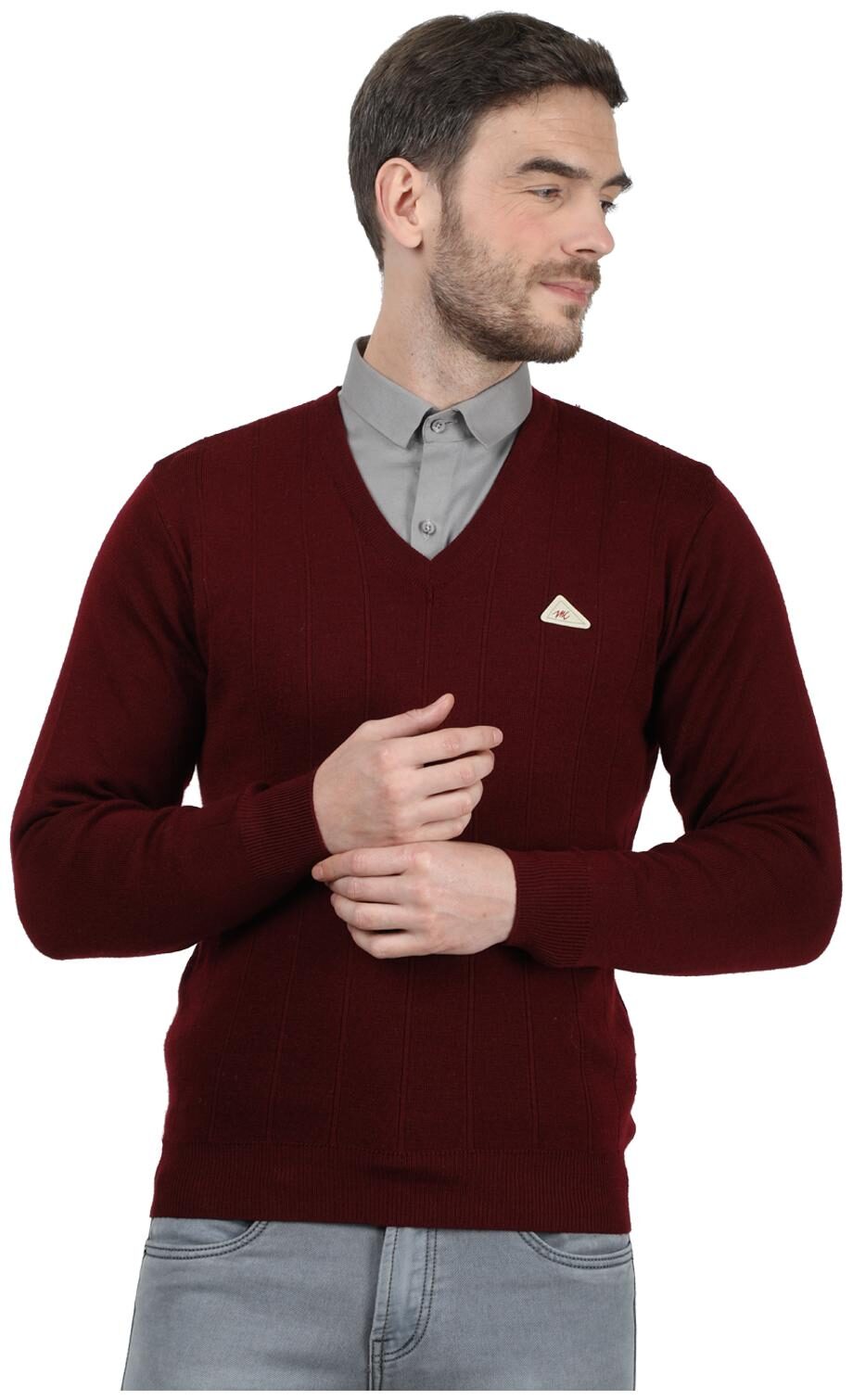 

Monte Carlo Men Maroon V neck Pullover