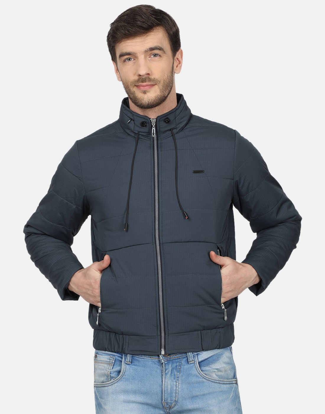 

Monte Carlo Men Grey Solid Bomber jacket
