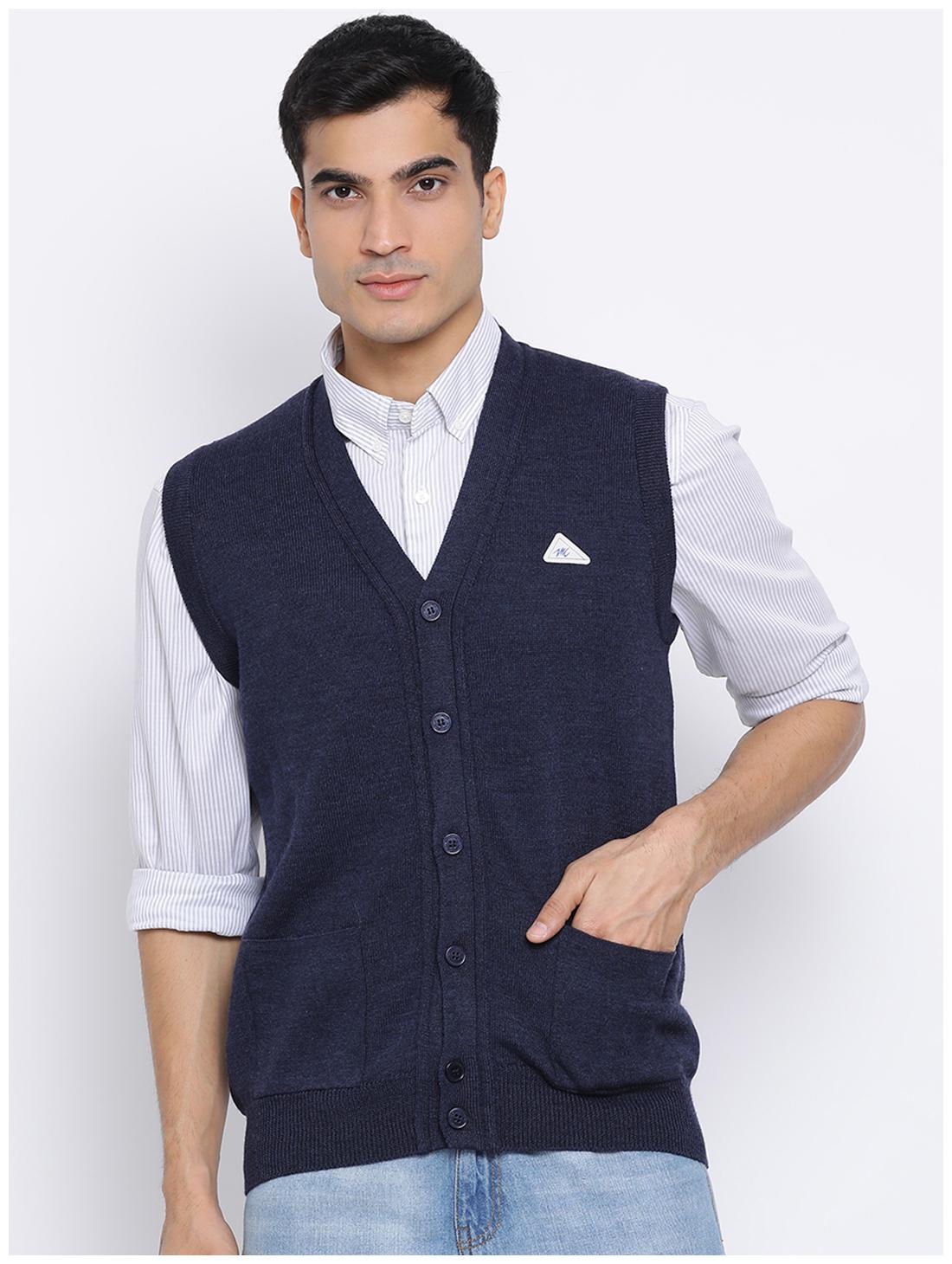 

Monte Carlo Men Navy blue V neck Cardigan