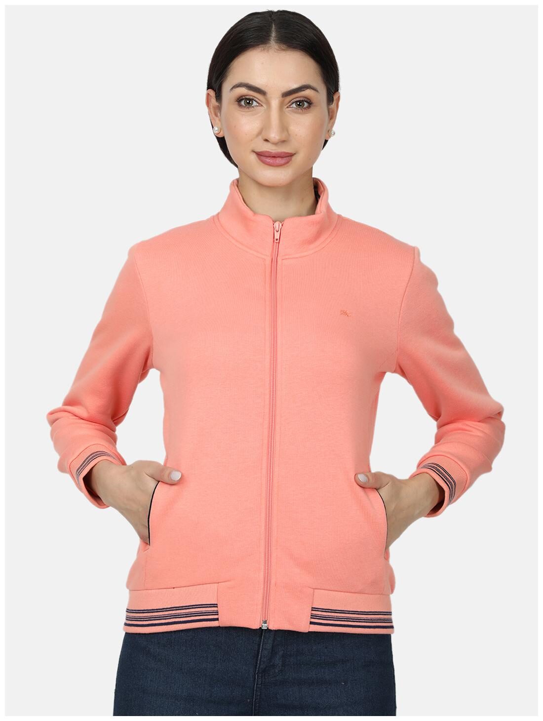 

Monte Carlo Women Solid Sweatshirt - Peach
