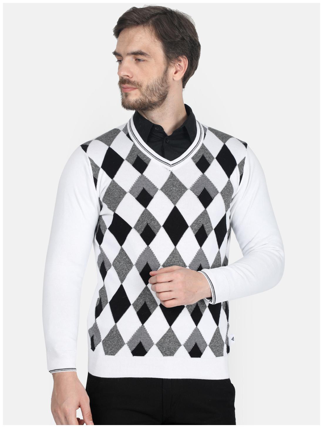 

Monte Carlo Men White V neck Pullover