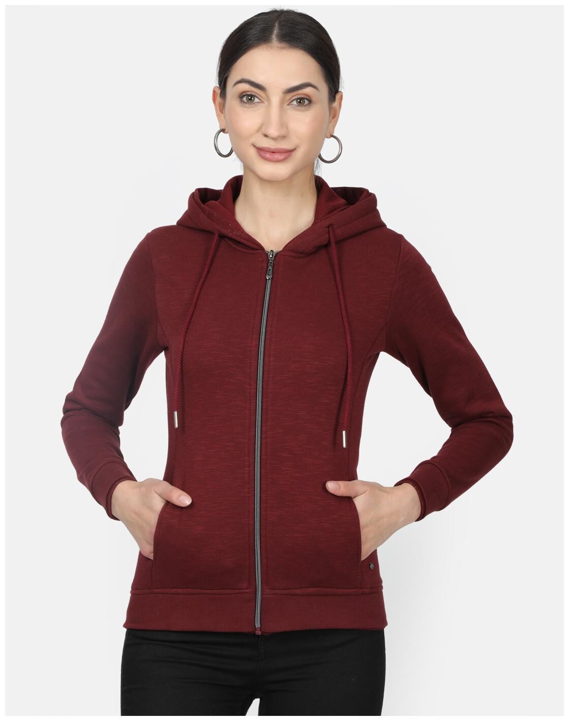 

Monte Carlo Women Solid Sweatshirt - Maroon