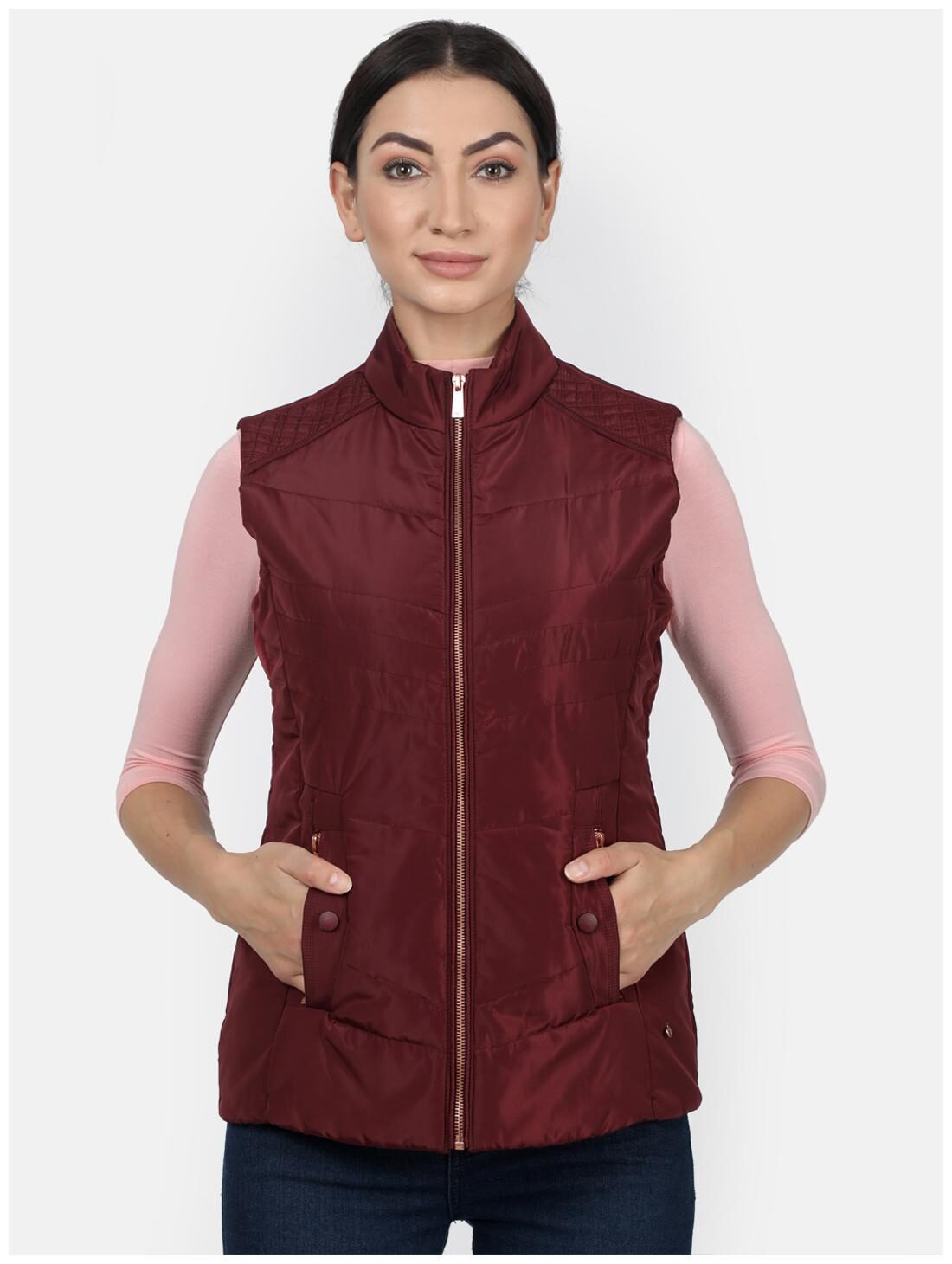 

Monte Carlo Women Solid Regular Jacket - Maroon