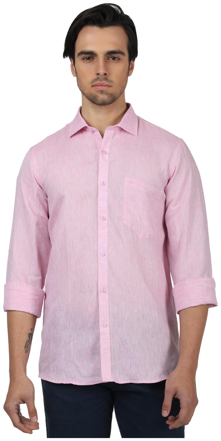 

Monte Carlo Men Pink Solid Regular Fit Casual Shirt