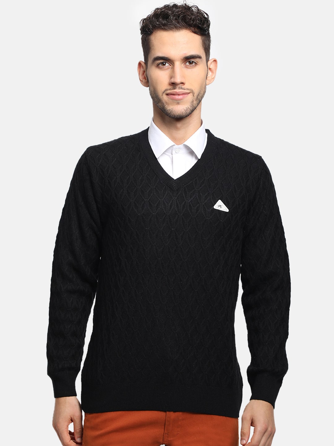 

Monte Carlo Men Black V neck Pullover