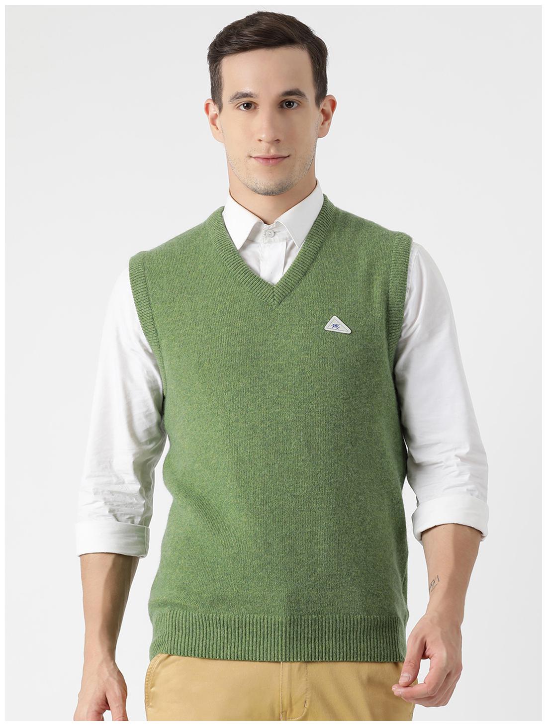 

Monte Carlo Men Green V neck Longline sweater