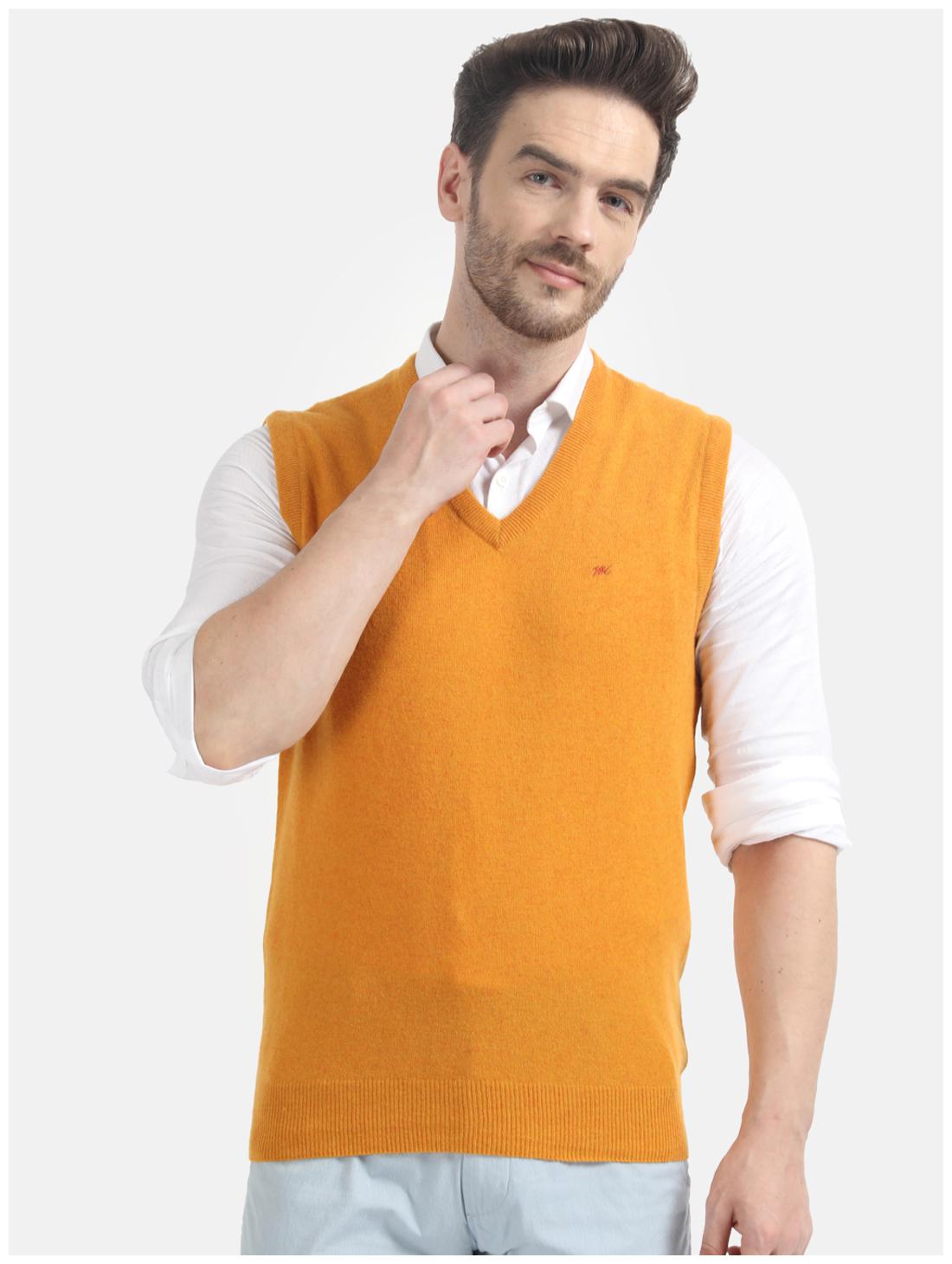 

Monte Carlo Men Yellow V neck Longline sweater