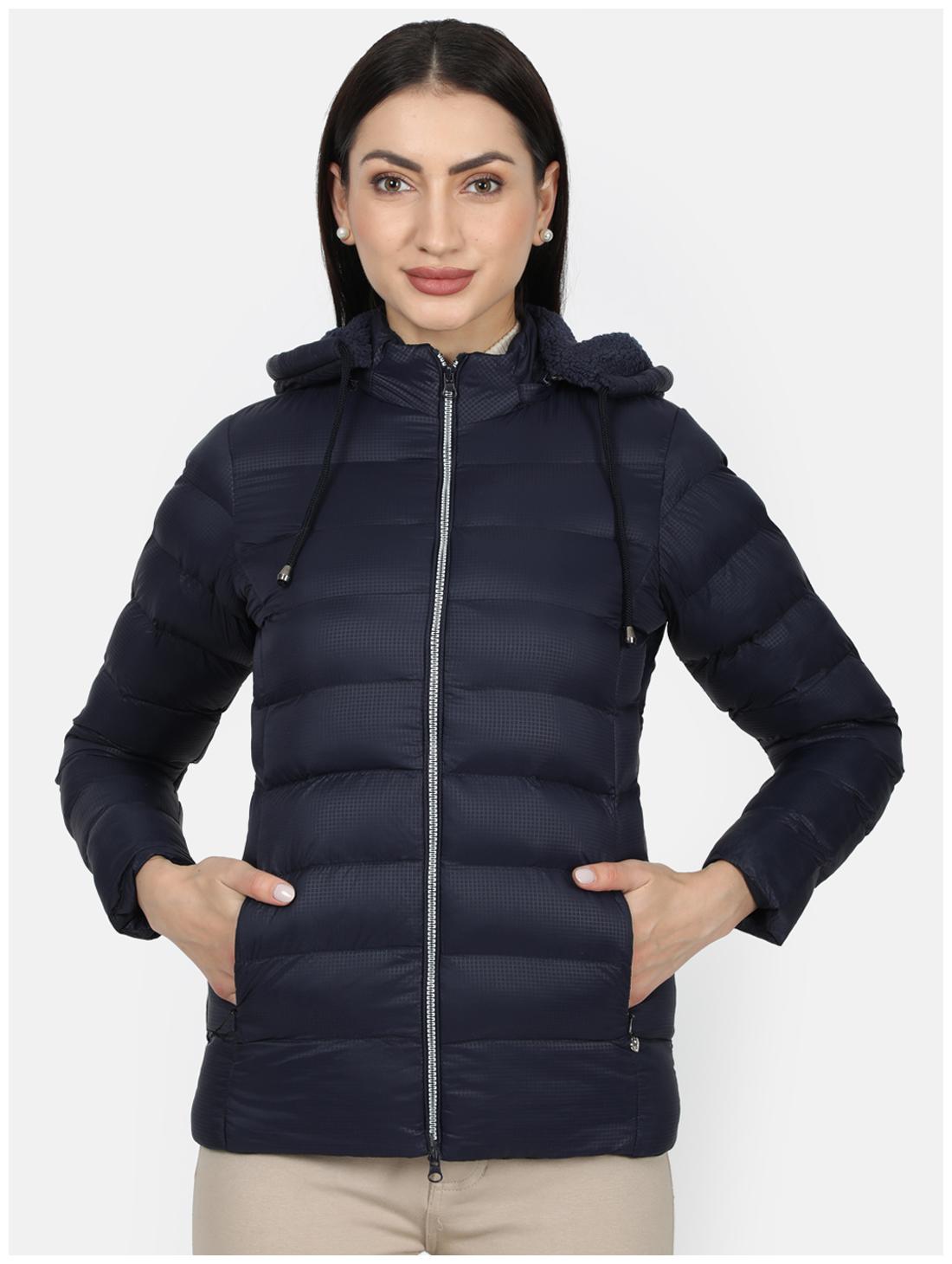 

Monte Carlo Women Solid Full Sleeves Regular Jacket (Navy Blue)