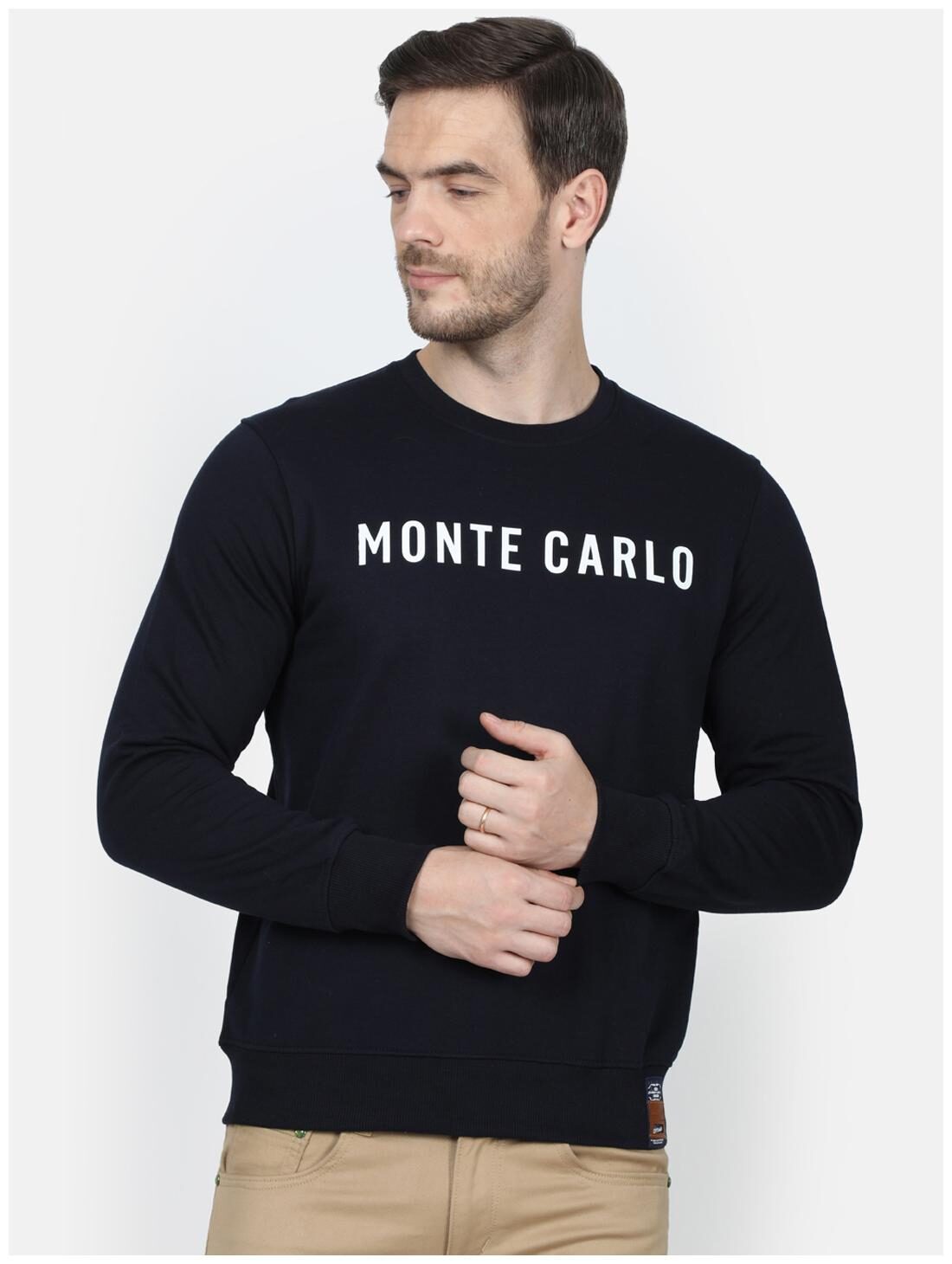 

Monte Carlo Mens Navy Blue Printed Cotton Blend Sweatshirt