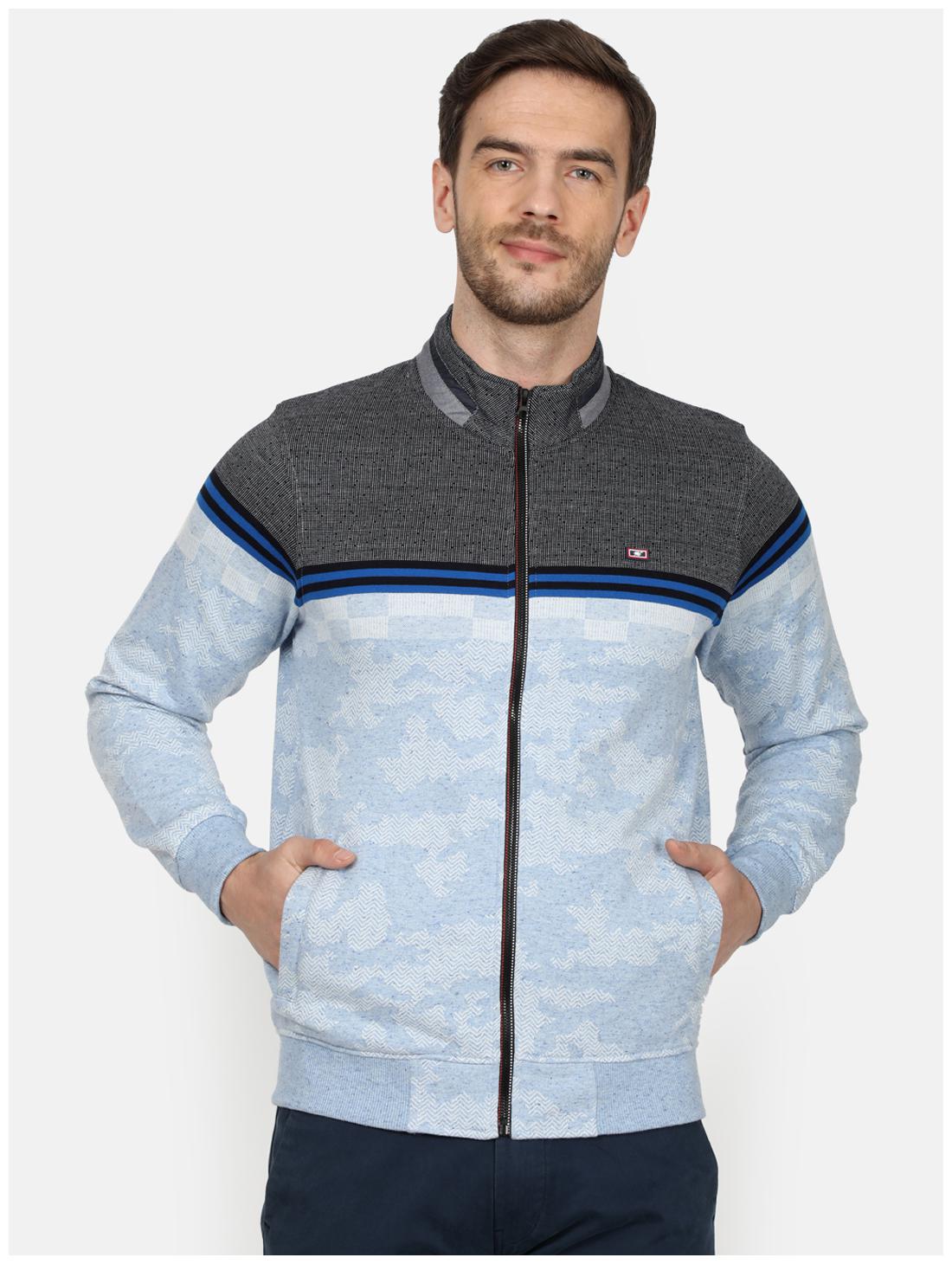 

Monte Carlo Men Grey Blue High neck Sweatshirt