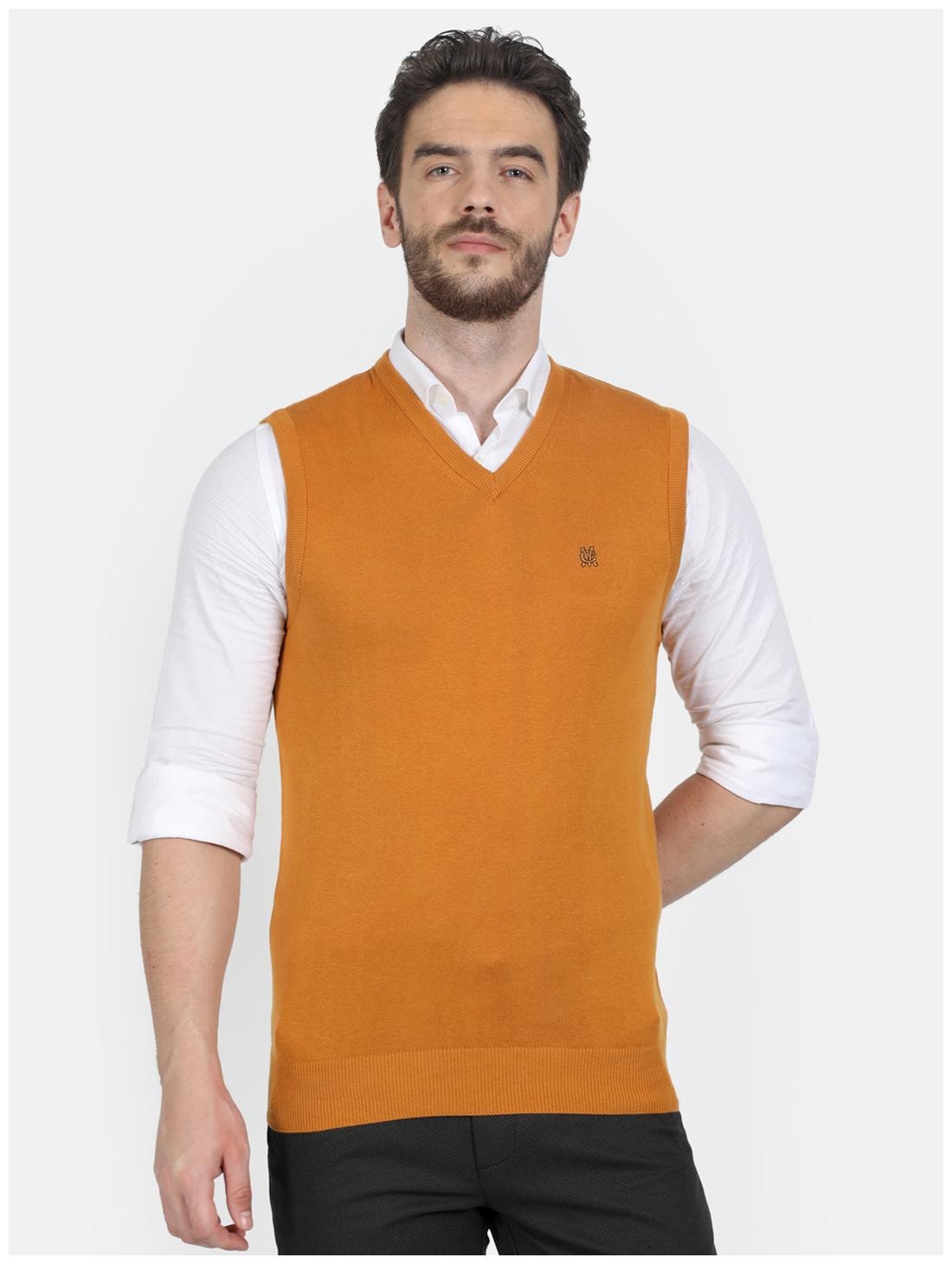 

Monte Carlo Men Yellow V neck Longline sweater