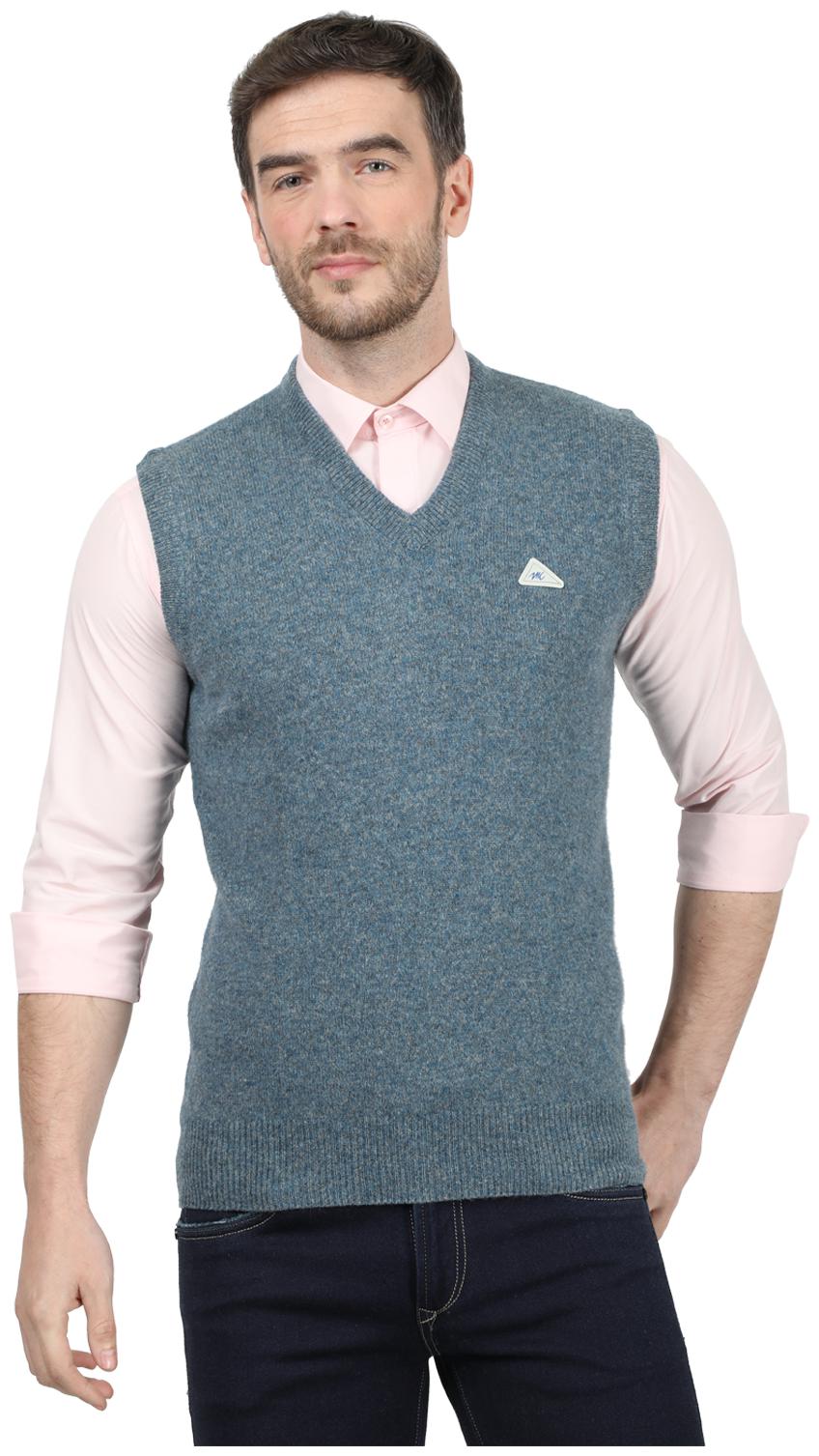 

Monte Carlo Men Blue V neck Front-open sweater