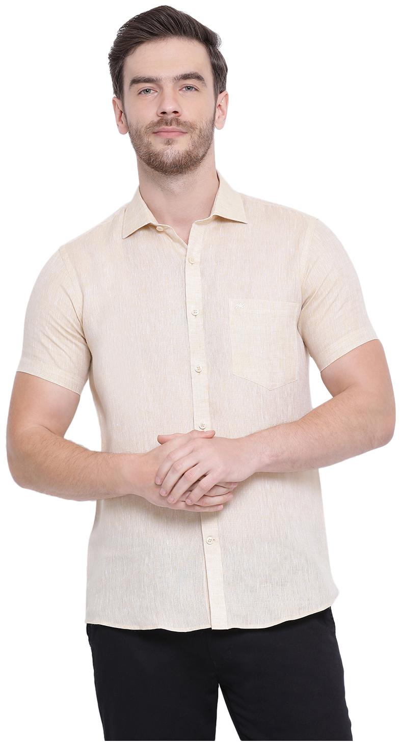 

Monte Carlo Men Beige Solid Regular Fit Casual Shirt
