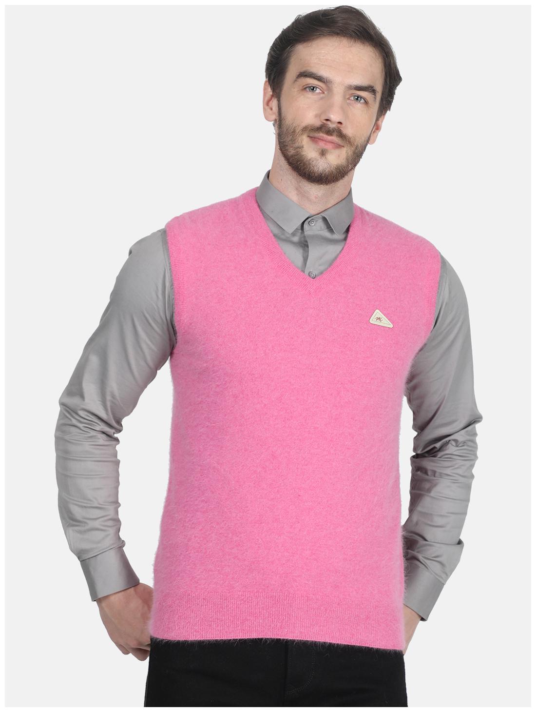 

Monte Carlo Men Pink V neck Longline sweater