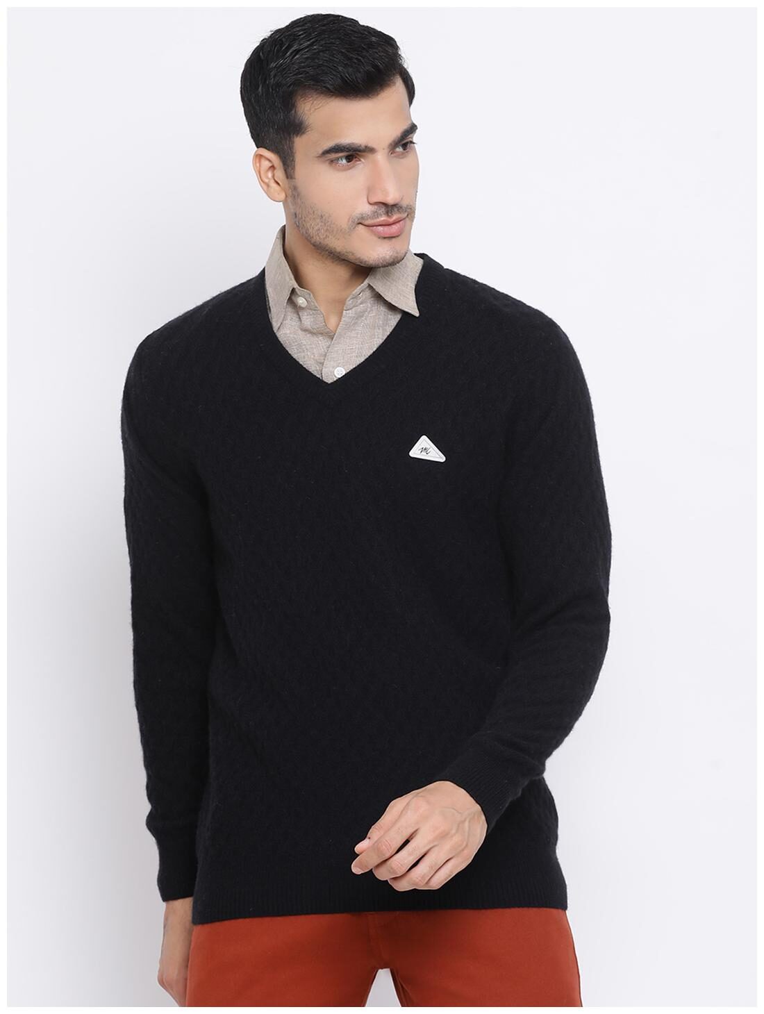 

Monte Carlo Men Black V neck Pullover