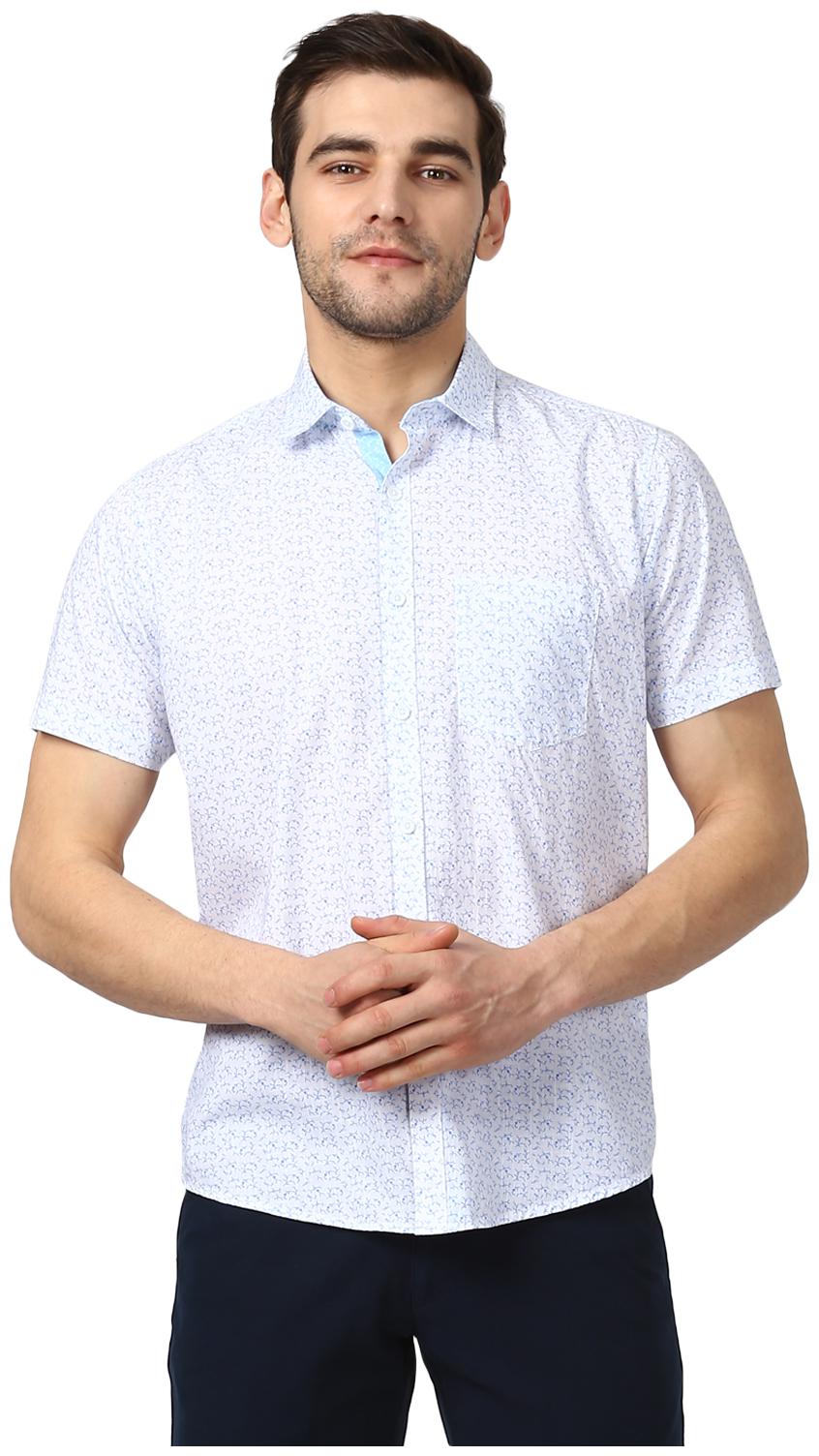 

Monte Carlo Men White Printed Slim Fit Casual Shirt