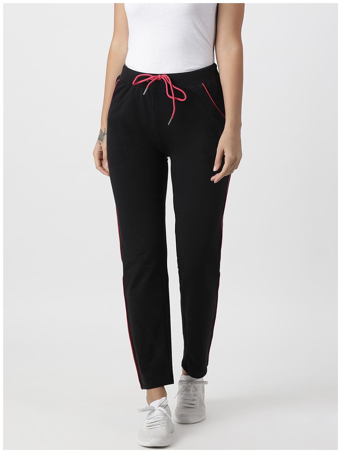 

Monte Carlo Women Black Cotton Blend Track Pants