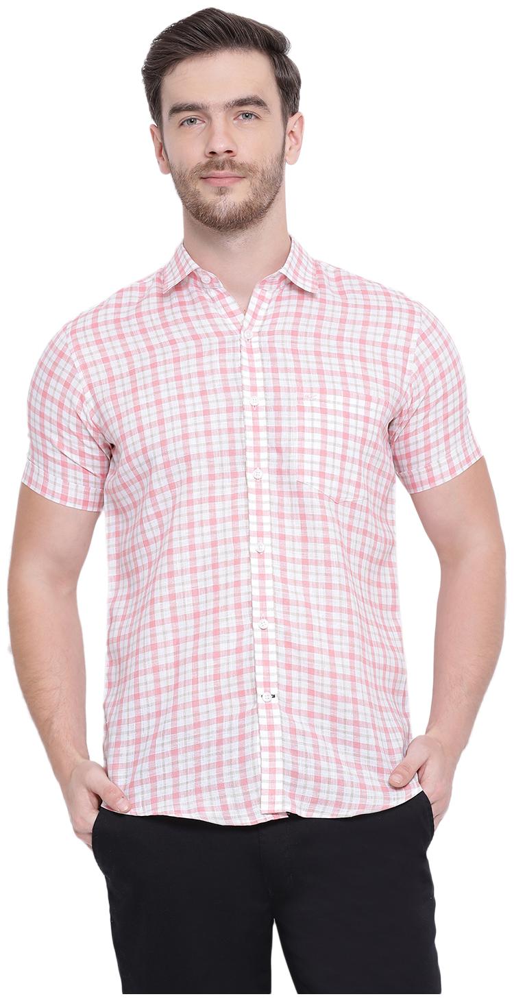 

Monte Carlo Men Pink Checked Regular Fit Casual Shirt