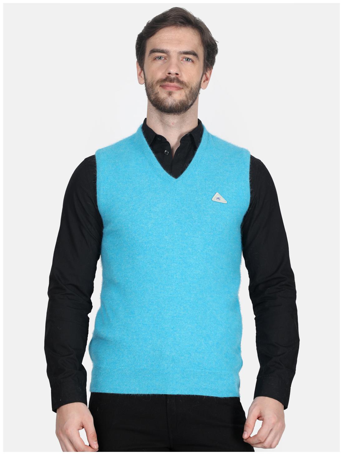 

Monte Carlo Men Blue V neck Longline sweater