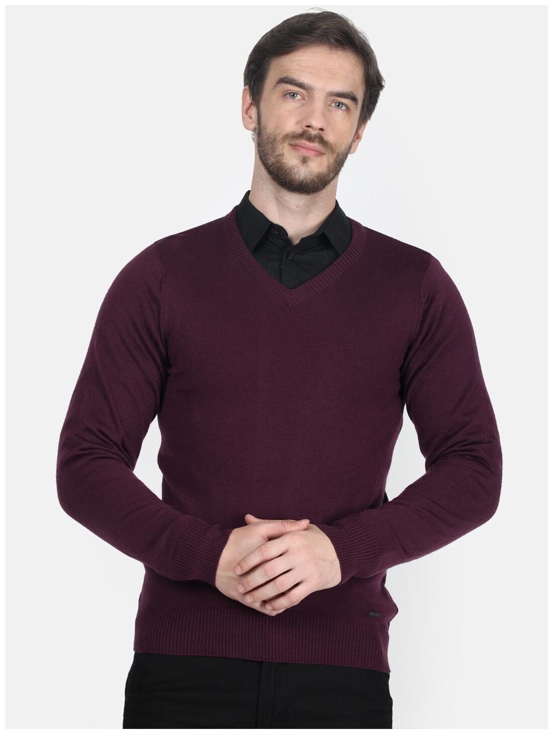 

Monte Carlo Men Purple V neck Pullover