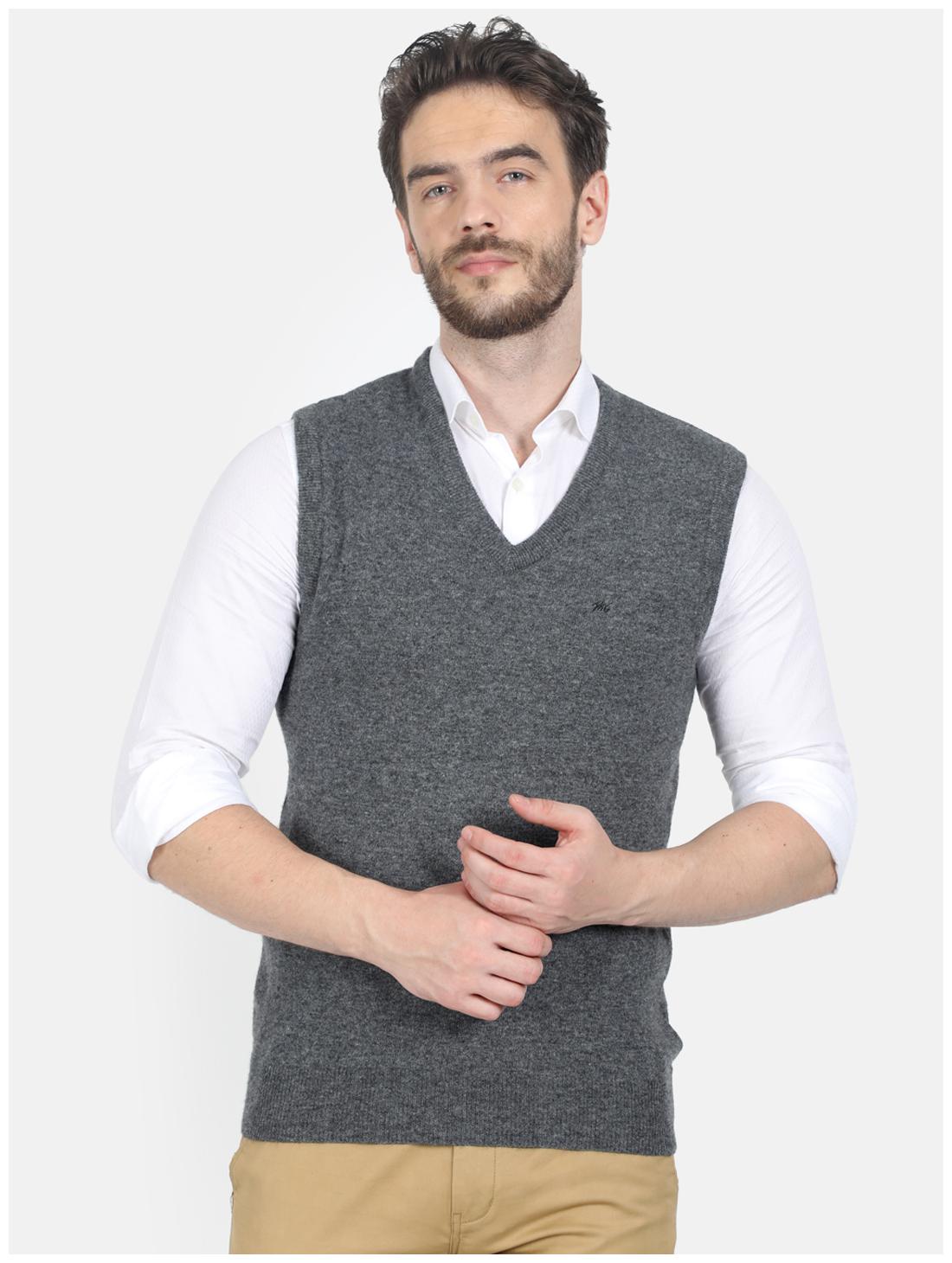 

Monte Carlo Men Grey V neck Longline sweater