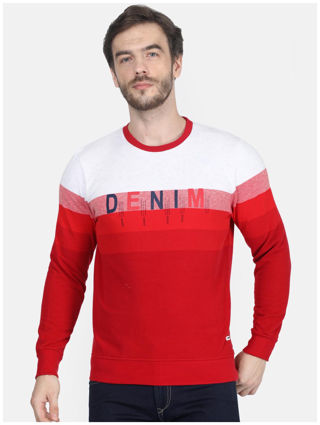 

Monte Carlo Men White Red Round neck Sweatshirt