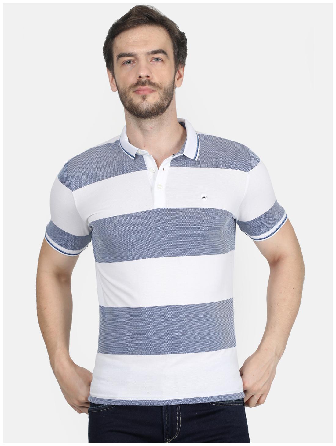 

Monte Carlo Men White Blue Regular fit Cotton Polo collar T-Shirt - Pack Of 1