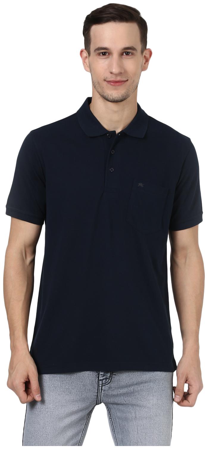 

Monte Carlo Men Blue Regular fit Cotton Polo collar T-Shirt - Pack Of 1